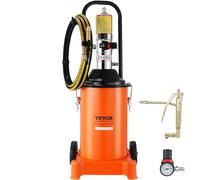 VEVOR Bomba de Grasa Neumática Relación de Presión 50:1 Bomba de Cubo de Grasa Neumática de 12 L Pistola de Grasa Bomba de Grasa con Ruedas y Manguera de 4 m Boquilla de 360° Conexión NPT Estándar