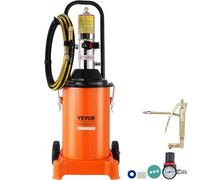 VEVOR Bomba de Grasa Neumática Relación de Presión 50:1 Bomba de Cubo de Grasa Neumática de 12 L Pistola de Grasa Bomba de Grasa con Ruedas y Manguera de 4 m Boquilla de 360° Conexión NPT Estándar