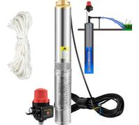 VEVOR Bomba de Pozo Profundo Motor de 550 W Bomba Sumergible para Pozo 230 V 50 Hz Bomba de Agua Sumergible para Pozos Flujo Máximo de 50 L/min con Interruptor Automático para Tierras de Cultivo Minas