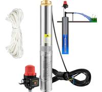 VEVOR Bomba de Pozo Profundo Motor de 550 W Bomba Sumergible para Pozo 230 V 50 Hz Bomba de Agua Sumergible para Pozos Flujo Máximo de 50 L/min con Interruptor Automático para Tierras de Cultivo Minas