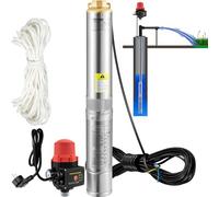 VEVOR Bomba de Pozo Profundo Motor de 750 W Bomba Sumergible para Pozo 230V 50Hz Bomba de Agua Sumergible para Pozos Flujo Máximo de 105 L/min con Interruptor Automático para Tierras de Cultivo Minas