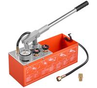 VEVOR Bomba de Prueba de Presión Hidráulica 7,57 L, Manual, Doble Válvula | Rango de prueba de 0-60 bar, Con Manómetro y Tanque, Material Resistente, Para Sistemas de Tuberías de Agua, Calefacción