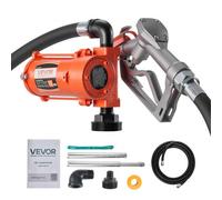 VEVOR Bomba de Transferencia de Combustible 12 V CC 15 GPM, con Boquilla Manual, Manguera de Descarga, Protección contra Sobrecalentamiento, Cable de Alimentación, para Gasolina, Diésel, Queroseno