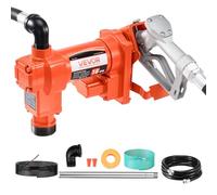 VEVOR Bomba de Transferencia de Combustible 12 V CC 16 GPM 1/4 HP Extractor con Boquilla Manual, Manguera de Descarga, Tubo de Succión, para Gasolina, Diésel, Queroseno, Mezclas de Etanol y Metanol