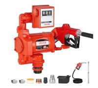 VEVOR Bomba de Transferencia de Combustible, 76 L/min, con Medidor, Boquilla de Combustible con Apagado Automático y Manguera de Descarga, Alto Caudal para Gasolina, Diésel, Queroseno Biodiésel