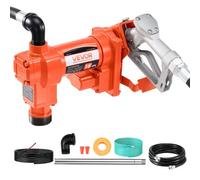 VEVOR Bomba de Transferencia de Combustible 12 V CC 16 GPM 1/4 HP Extractor con Boquilla Manual, Manguera de Descarga, Tubo de Succión, para Gasolina, Diésel, Queroseno, Mezclas de Etanol y Metanol