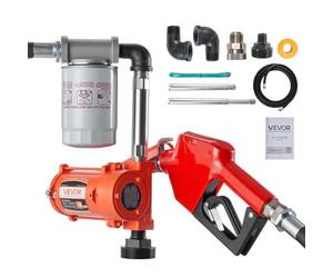 VEVOR Bomba de Transferencia de Combustible de 12 V CC 10 GPM, con Boquilla de Apagado Automático, Manguera de Descarga, Protección contra Sobrecalentamiento, para Gasolina, Diésel, Queroseno