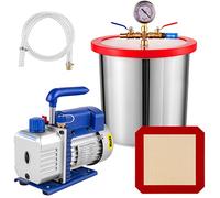 VEVOR Bomba de Vacío, 4 CFM Bomba de Vacío para Aire Acondicionado, 85 litros/min Bomba de Vacio Coche de Etapa Única con un Cámara de Vacío de 3 Galones