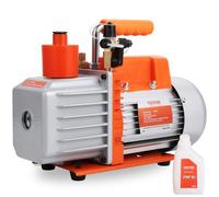 VEVOR Bomba de Vacío de Paletas Rotativas 5 CFM 250W Bomba de Vacío de Aire Acondicionado 2 Etapas SAE 1/4" y 3/8" Entrada Macho ACME de 12,7 mm para Reparación de HVAC Mantenimiento de Refrigeración