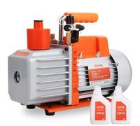 VEVOR Bomba de Vacío de Paletas Rotativas 7 CFM 370W Bomba de Vacío de Aire Acondicionado 2 Etapas SAE 1/4" y 3/8" Entrada Macho ACME de 12,7 mm para Reparación de HVAC Mantenimiento de Refrigeración