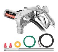 VEVOR Bomba Eléctrica de Transferencia de Combustible Engranajes 12V DC 15GPM 56L/min 1/5HP Boquilla de Combustible Apagado Automático, Manguera de Salida Larga de 4m, para Mezclar Gasolina, Diesel