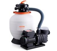 VEVOR Bomba Filtro Arena para Piscinas Externas 13000L/h, Kit Combo Bomba Filtración para Piscinas 350mm 450W con Válvula de 6 vías, Cesta Filtro para Piscinas Hogar y Comerciales