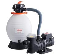 VEVOR Bomba Filtro de Arena para Piscinas Exteriores, 18000 L/h, Kit Combinado Bomba Filtración para Piscinas, 400 mm, 850 W, con Válvula de 6 vías, Cesta de filtro para Piscinas Domésticas