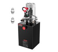 VEVOR Bomba Hidráulica de Efecto Doble 12 Cuartos 12 V CC, Bomba del Remolque Volquete Caudal de 3,4 L/min, con Depósito Metálico para Elevación de Vehículos, Elevadores de Tijera, Apiladores