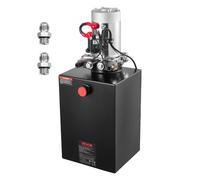 VEVOR Bomba Hidráulica de Efecto Doble 20 Cuartos 12 V CC, Bomba del Remolque Volquete Caudal de 3,4 L/min, con Depósito Metálico para Elevación de Vehículos, Elevadores de Tijera, Apiladores