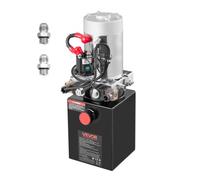 VEVOR Bomba Hidráulica de Efecto Doble 4 Cuartos 12 V CC, Bomba del Remolque Volquete Caudal de 3,4 L/min, con Depósito Metálico para Elevación de Vehículos, Elevadores de Tijera, Apiladores