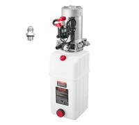 VEVOR Bomba Hidráulica de Simple Efecto 6 Cuartos 12 V CC, Bomba del Remolque Volquete Caudal de 3,4 L/min, Presión Máxima de Alivio de 22 MPa, para Elevación de Vehículos, Elevadores de Tijera