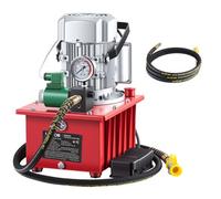 VEVOR Bomba Hidráulica Eléctrica 750 W 10.000 PSI de Simple Efecto, Bomba Electrohidráulica con Electroválvula y Pedal, Manguera de 2,5 m, Tanque de Aceite de 8 L, para Trabajo Doblado, Prensado
