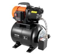 VEVOR Bomba para Pozos Poco Profundos 1 HP, Bomba de Agua de Trasvase 3750 LPH, con Tanque de Presión de 19 L, de Hierro Fundido, Sistema Automático de Transferencia de Agua, para Jardín, Césped