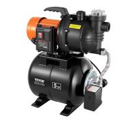 VEVOR Bomba para Pozos Poco Profundos 1 HP, Bomba de Agua de Trasvase 3785 LPH, con Tanque de Presión 19 L, Filtro, Válvula de Retención, Sistema Automático de Presurización, para Jardín, Césped