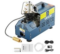 VEVOR Bomba PCP Eléctrica 300 BAR 30 MPa 4500 PSI Compresor de Aire de Alta Presión 1800W Bomba de Aire de Alta Presión 37x18x40 cm Apagado Manualmente, Separador de Agua y Aceite para Tanque de Buceo