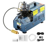 VEVOR Bomba PCP Eléctrica 300 BAR 30 MPa 4500 PSI Compresor de Aire de Alta Presión 1800W Bomba de Aire de Alta Presión 37x18x40 cm Apagado Automático, Separador de Agua y Aceite para Tanque de Buceo