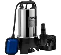 VEVOR Bomba Sumergible de Aguas Residuales 1100W 1,75HP Bomba de Agua Sumergible Flujo Máximo de 333,3L/min Bomba de Agua Sucia Elevación Máxima de 9m para Bombear Agua de Piscinas, Sótanos, Estanques