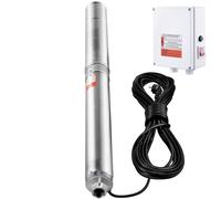 VEVOR Bomba Sumergible de Acero Inoxidable para Pozo Profundo 2200W 9,8 m³/h Caudal 144 m Cabezal IP68 a Prueba de Agua con Cable de 19,4 m y Caja de Control Externa para Uso Industrial y Doméstico
