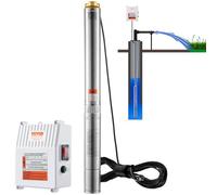 VEVOR Bomba Sumergible para Pozo Profundo, 1500W 230V 60Hz, 9,8 m³/h 108 m de Cabezal, con Cable de 19,4 m y Caja de Control Externa, Bombas de Agua de Acero Inoxidable para Uso Industrial
