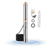 VEVOR Bomba Sumergible para Pozos Profundos con cable de 20 m, Caja de Control Externa Potencia de Entrada 1100 W Caudal de 65 L/min, Altura de Elevación de 85 m para Riego Industrial y Uso Doméstico