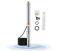 VEVOR Bomba Sumergible para Pozos Profundos con cable de 20 m, Caja de Control Externa Potencia de Entrada 910 W Caudal de 100 L/min, Altura de Elevación de 53 m para Riego Industrial y Uso Doméstico