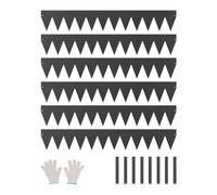 VEVOR Borde de Acero Galvanizado para Paisajismo, 1016 x 152,4 x 1,5 mm, 6 Piezas de Borde de Metal Resistente a la Oxidación, Divisor de Camino de Jardín para Parterres de Flores, Césped, Negro