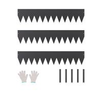 VEVOR Borde de Acero Galvanizado para Paisajismo, 1016 x 203 x 1,5 mm, 3 Piezas de Borde de Metal Resistente a la Oxidación, Divisor de Camino de Jardín para Parterres de Flores, Césped, Negro
