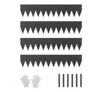 VEVOR Borde de Acero Galvanizado para Paisajismo, 1016 x 203 x 1,5 mm, 4 Piezas de Borde de Metal Resistente a la Oxidación, Divisor de Camino de Jardín para Parterres de Flores, Césped, Negro
