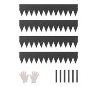 VEVOR Borde de Acero Galvanizado para Paisajismo, 1016 x 203 x 1,5 mm, 4 Piezas de Borde de Metal Resistente a la Oxidación, Divisor de Camino de Jardín para Parterres de Flores, Césped, Negro