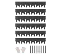 VEVOR Borde de Acero Galvanizado para Paisajismo, 1016 x 203 x 1,5 mm, 6 Piezas de Borde de Metal Resistente a la Oxidación, Divisor de Camino de Jardín para Parterres de Flores, Césped, Negro