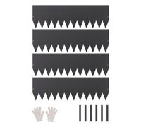 VEVOR Borde de Acero Galvanizado para Paisajismo, 1016 x 304,8 x 1,5 mm, 4 Piezas de Borde de Metal Resistente a la Oxidación, Divisor de Camino de Jardín para Parterres de Flores, Césped, Negro