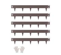 VEVOR Borde de Acero Galvanizado para Paisajismo, 990 x 156 x 1,5 mm, 5 Piezas de Borde de Metal Resistente a la Oxidación con Dientes Afilados, Divisor de Camino para Parterres de Flores, Marrón