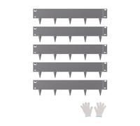 VEVOR Borde de Acero Galvanizado para Paisajismo, 990 x 207 x 1,5 mm, 5 Piezas Borde de Metal Resistente a la Oxidación con Dientes Afilados, Divisor Camino para Parterres de Flores, Gris Oscuro