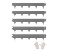 VEVOR Borde de Acero Galvanizado para Paisajismo, 990x181x1,5 mm, 5 Piezas de Borde de Metal Resistente a la Oxidación con Dientes Afilados, Divisor de Camino para Parterres de Flores, Gris Oscuro