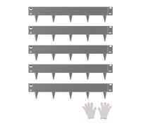 VEVOR Borde de Acero Galvanizado para Paisajismo, 990x181x1,5 mm, 5 Piezas de Borde de Metal Resistente a la Oxidación con Dientes Afilados, Divisor de Camino para Parterres de Flores, Gris Oscuro