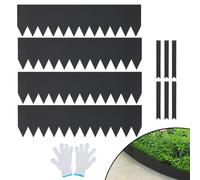VEVOR Borde de acero para paisaje, paquete de 4 bordes de acero para jardín, tiras de 40 pulgadas de ancho x 12 pulgadas de alto, borde martillado con 6 clips, borde de paisaje de metal plegable para
