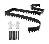 VEVOR Borde de Césped de Acero Galvanizado, 1016 x 152 mm, 6 Placas de Conexión, 6 Piezas de Borde, Delimitador de Metal Exterior, Bordura de Jardín con Guantes para Parterres Senderos Paisajismo