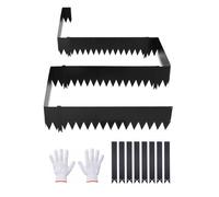 VEVOR Borde de Césped de Acero Galvanizado, 1016 x 254 mm, 8 Placas de Conexión, 6 Piezas de Borde, Delimitador Metálico Exterior, Bordura de Jardín con Guantes para Parterres Senderos Paisajismo