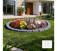 VEVOR Borde de Jardín Efecto de Piedra 4725 mm, Bordura Jardín Exterior, 4 Conjuntos de 1180 x 95 x 57 mm, Cada de 6 Ladrillos, con Tapón de Extremo, Borde Decorativo para Césped Flores Estanque, Gris