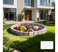 VEVOR Borde de Jardín Efecto de Piedra 4725 mm, Bordura Jardín Exterior, 4 Secciones, 6 Ladrillos para Cada Sección, con Tapón de Extremo, Borde Decorativo para Césped Flores Patio Estanque, Beige