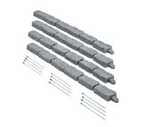 VEVOR Borde de Piedra Artificial para Jardín 1180 x 95 x 57 mm, 4 PCS Borde de Césped Realista Flexible del Tamaño de un Ladrillo con Púas de Anclaje, para Caminos de Acceso y Pasarelas, Gris
