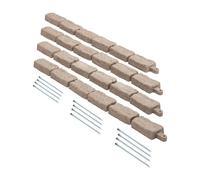VEVOR Borde de Piedra Artificial para Jardín 1180 x 95 x 57 mm, 4 PCS Borde de Césped Realista Flexible del Tamaño de un Ladrillo con Púas de Anclaje, para Caminos de Acceso y Pasarelas, Marrón