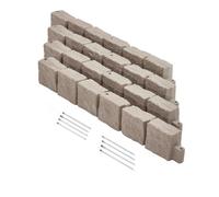 VEVOR Borde de Piedra Artificial para Jardín 1190 x 100 x 155 mm, 4 PCS Borde de Césped Realista Flexible del Tamaño de un Ladrillo con Púas de Anclaje, para Caminos de Acceso y Pasarelas, Marrón