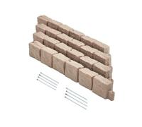 VEVOR Borde de Piedra Artificial para Jardín 1190 x 100 x 155 mm, 4 PCS Borde de Césped Realista Flexible del Tamaño de un Ladrillo con Púas de Anclaje, para Caminos de Acceso y Pasarelas, Beige